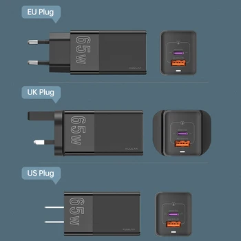 KUULAA 65W GaN USB-A+C kiirlaadija Kiire Charge3.0 4.0 IPhone 11 PD US/EU/UK Pistik Toetab FCP AFC Samsung S10 Xiaomi