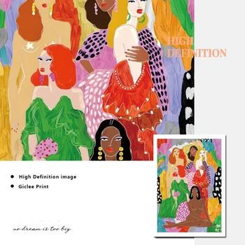 Kaasaegne Ja Abstraktne Naine, Plakatid, Print Naiste Maailma Mehhiko Värvid Lõuendile Maali Miranda Seina Art Pilte Elutuba Decor