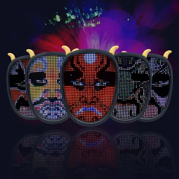 Halloween, Jõulud Masquerade LED Luminous Mask Karneval, Festival Nägu muutub Süttib Pool Halloween Mask Decor