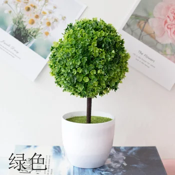 1 TK Kunstlik Taimed Sakura Lumepall Roheline Bonsai Väike Puu Pot Võltsitud Kapseldatud Lill Kaunistused Aed Office Home Decor
