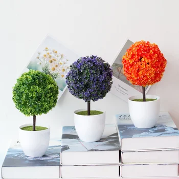 1 TK Kunstlik Taimed Sakura Lumepall Roheline Bonsai Väike Puu Pot Võltsitud Kapseldatud Lill Kaunistused Aed Office Home Decor