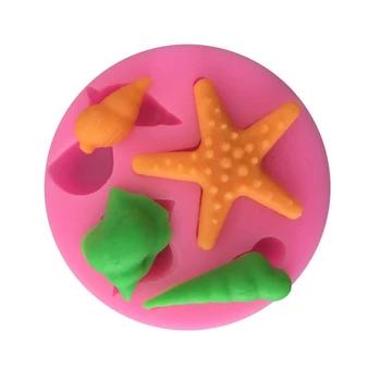 Silikoon Hallituse Shell Meritäht Conch Kuju Kala Merineitsi Saba Fondant Kaunistus DIY Lollipop Jelly ja Kommi Hallitusseened