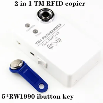 TM iButton Programmeerija DS1990A Paljundusaparaat Cloner Koopiamasin 125Khz RFID Lugeja Kirjanik RW1990 Key Token RFID/TM Keyfob paljundusaparaat