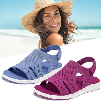 2021 Uus Naiste Soft & Mugavad Sandaalid Võre Ülemine Hingavad Sandaalid Reguleeritavad Risti-rihma Disain Sandalias Mujer 2020