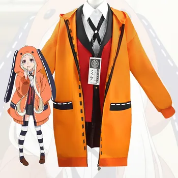 Anime Kakegurui Yomoduki Runa Joob Jope Mantel, Topp Yumeko Jabami Cosplay Kostüüm Jaapani Kooli Tüdrukud Ühtne Parukas Ja Kostüüm