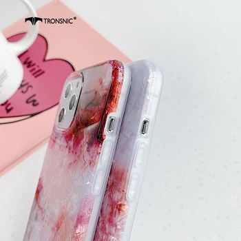 Marmor Conch Telefon Case for iPhone 12 11 Pro Max XR, Xs Max Pehme Läikiv Lilla Roheline Luksus Selge Case for iPhone 6 7 8 Plus Kate