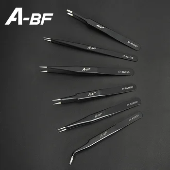 A-BF Tweezer Anti-staatiline ESD Roostevabast Terasest Hooldus Tööriistad, Tööstus-Micro Precision Painutamine Remont Näpitstangid Komplekt