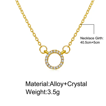 17KM Armas Ring Crystal Kaelakee Naiste Kingitus Mood Lihtne Kuld Geomeetriline Ripats Kaelakeed Sünnipäeva Ehted