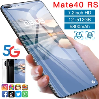 Mate40 PP Nutitelefoni 16MP+32MP 7.2 Tolline 12GB+512 GB Dual SIM+MicroSD Vasakule Kaevamine Ekraani Face ID Sõrmejälje, ID 2021 Uus