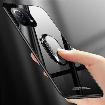 Eest Xiaomi MI 11 Pro Juhul Magnet Rõngas Omanik Seista Telefon Juhtudel Xiaomi MI 11 Karastatud Klaasist Kate Tagasi Capa