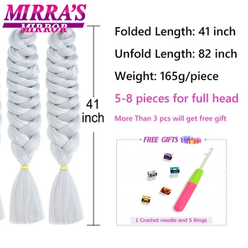 Mirra on Peegel Super Pikk Jumbo Punutud Juuksed 41 Tolline Sünteetiline Punumine juuksepikendusi jaoks Punutised 165g/tükk Toetada Hulgi -
