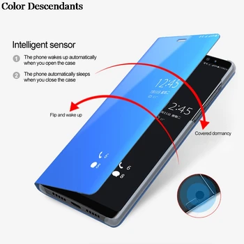 Luksuslik Peegel Vaadata Smart Flip Case For Samsung Galaxy A01 A 01 SM A015 A015F algse Magnetvälja fundas Tagasi Nahk Telefoni Kate