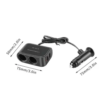 Universaalne USB-12V/24V 2-Tee Auto sigaretisüütaja +LED lamp Lüliti Auto Pistikupesa Splitter Laadija sõiduki kergem adapter