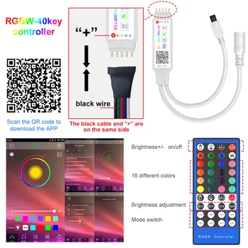Wifi Led Ribad Tuled 5050 RGBWW 2835 Bluetooth Led riba Telefoni App Kontrolli Paindlik Lamp Lint Lint DC12V Adapter Alexa