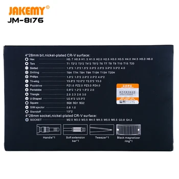 JAKEMY 106 1 Täppis-Kruvikeeraja Komplekt Magnet Torx Bit Set Screw Driver for iPhone, Tahvelarvuti Elektrooniline Remondi-Tööriistade Komplekt