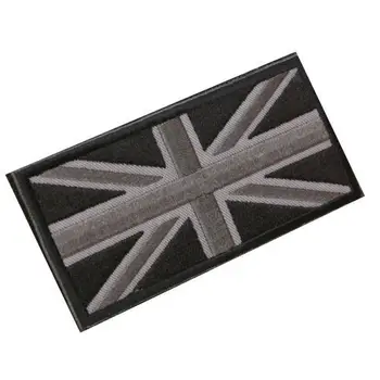 MOOD Union Jack UK Lipp, Embleem Plaaster Kinni Tagasi 10cm x 5cm UUS, (Must/Hall)