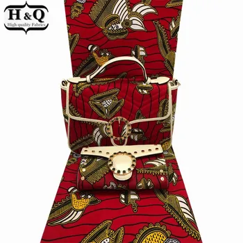 H&Q aafrika vaha kotid kolme-osaline suur käekott ja väike rahakott mängu 6 meetrit tikandid batik pits puuvill vaha riie ZC1244