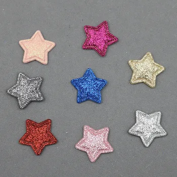 30/50/100tk 25mm Glitter Star Kuju Komposiit Kuld Pulber Riie Appliques Pulmad Teha DIY Külalisteraamatusse Lapsed klambri külge Tarvikud