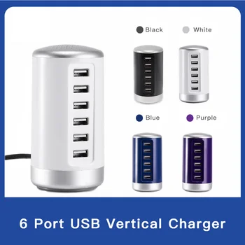 USB-Laadija 30W 6-Port-Desktop USB Charging Station Smart Mitme Sadama ühildub IPhone, IPad, Nutitelefonid, Tabletid