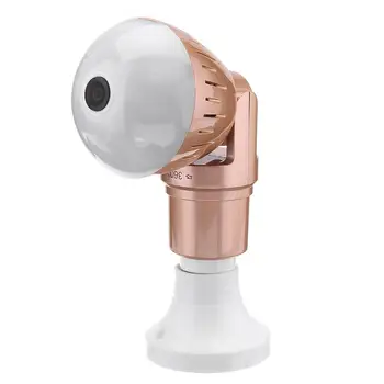 360 Kraadi LED Lamp Kaamera 1080P Traadita Panoraam WiFi CCTV Fisheye Öise Nägemise Pirn Lamp Kaamera Home Security Kaitsta
