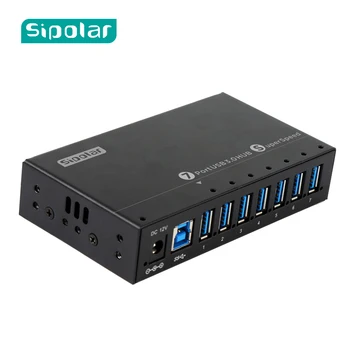 Sipolar 7-port USB 3.0 hub 36W Toitega USB-HUB koos DIN-RAIL Monteeritavuse laadimiseks ja andmete sünkroonib