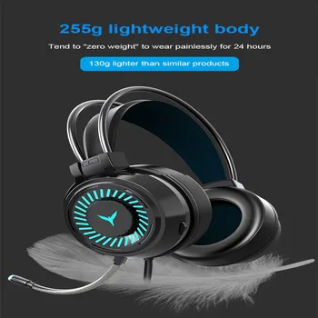 Professional Gaming Headset Koos Kasti Sügav Bass Mäng Kõrvaklapid Mikrofoniga Arvuti Mängija Surround Heli, LED Valgus