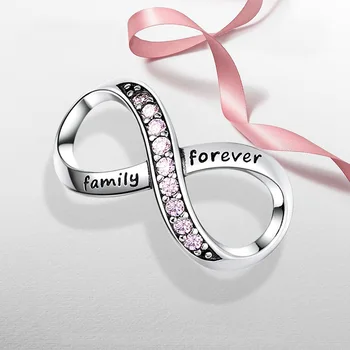 Uus 925 hõbe võlu Särav roosa lõputu armastus ehted Sobivad Originaal Pandora ehted kingitus