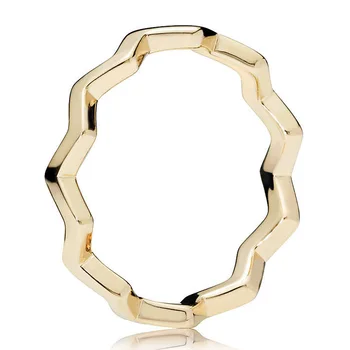 925 Sterling Silver Ring 1:1 Golden Rose Nõiutud Crown Allkiri Südamed Ajatu Zig Zag Femal Ringi DIY Pandora Ehted