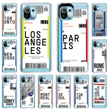 Lennupileti reisi Pariisi, Rooma, Tokyo, New York, Pehme TPU Telefoni puhul Xiaomi Mi 10 11 10T Pro 9 9T Note10 Lite POCO-X3 M3 Kate