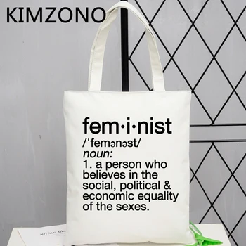 Feministlik ostukott shopping shopper eco käekott toidupoed bolsas de tela kotti tassima boodschappentas kohandatud