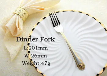 Kõrge Kvaliteediga lääne-vintage gold pinnatud dinnerware õhtusöök kahvel nuga komplekt kuldne söögiriistade komplekt roostevabast terasest graveerimine lauanõud