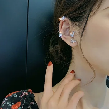 2020. Aasta Mood Elegantne Crystal Liblikas Klipp Kõrvarõngad Naistele Nr Augustamine Võltsitud Kõhre Armas Avaldus Korea Kõrvarõngas Kingitused