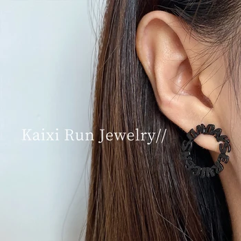 KXR 2021 Uus Mood Metallist Kirja ring kõrvarõngad naiste mood niši disaini mõttes kõrvarõngad lihtne naastud