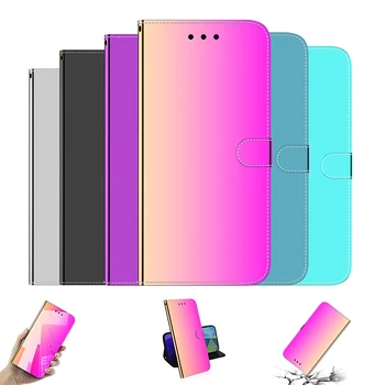 Luksuslik 3D-Peegel Nahast Flip Phone Case For iPhone mini 12 11 Pro Max 7 8 Plus X XS XR SE 2 Bright kaanel Rahakott Seista Coque