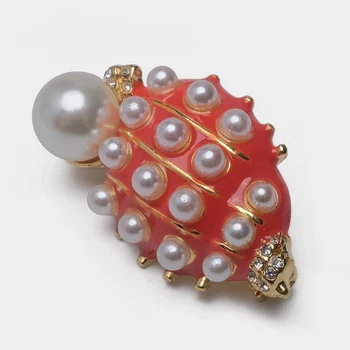 Amorita boutique Punane conch disain pearl pin-mood loomade pross
