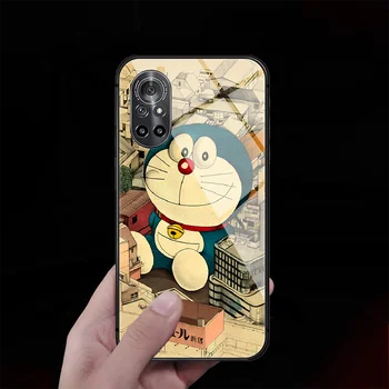 Doraemon Karastatud Klaasist Telefoni Juhul Kaas Huawei Honor Oppo Reno Leida X2 X3 5 7 8 9 10 20 A I X Pro Lite