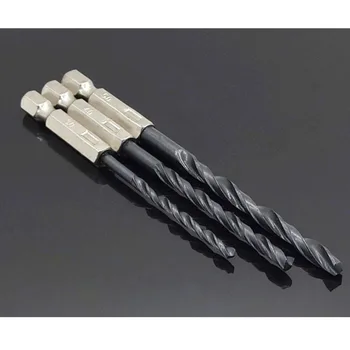 Komplekt 15tk 3 mm 4 mm 5 mm kiirlõiketerasest 1/4 Hex Varre Twist Drill Bit Tuul Partii Puurimine Kruvikeeraja Power Tools