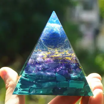 Hot Müüa Käsitööna Lapis Lazuli Kera Orgone Püramiid Ametüst Malahhiit Crystal Healing Orgonite 60mm Kodu Kaunistamiseks