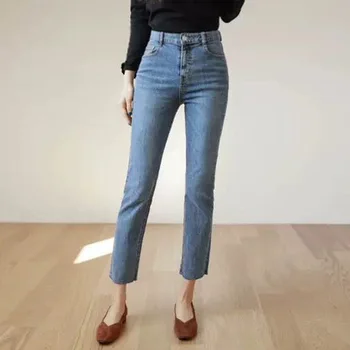 Skinny Jeans Naiste Kõrge Vöökoht Streetwear Pahkluu Pikkus Denim Püksid Capris Suvel Moe kõrge venitada Naine Sirge Jalg Teksad