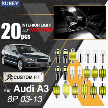 Xukey 16X Audi A3 8P 2004-2012 Auto Interjöör Kaart Salongi LED Light Kit numbrimärk Festoon Dome Lugemise T10 Gloobused 39/41mm