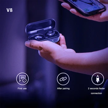 KNUPATH V8 TWS Traadita Kõrvaklapid Bluetooth-5.0 9D Bass Stereo Veekindel Earbuds Handsfree Mikrofoniga Peakomplekti Laadimine