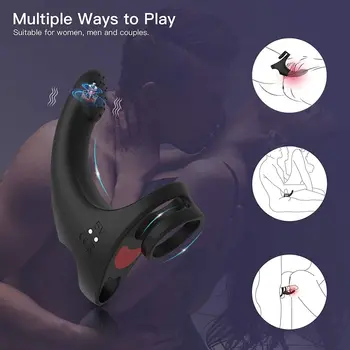 3 in 1 G Spot Sõrme Vibraator Kantavad Lahkliha Vibraator USB Laetav Eesnäärme Massager Vibreeriv Kukk Rõngad, Mehed & Naised