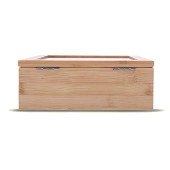 1tk 9 võre bambusest puit tee kohv ladustamise kasti tee kasti tee kott ladustamise rack ladustamise kasti, mida saab kasutada köögi kapid