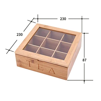 1tk 9 võre bambusest puit tee kohv ladustamise kasti tee kasti tee kott ladustamise rack ladustamise kasti, mida saab kasutada köögi kapid