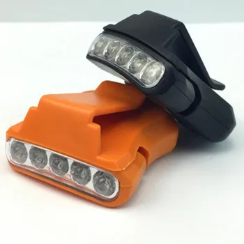 Kaks värvi 5LED U-Lamp Väljas Telkimine, Matkamine Võtta Pea Hele Oranž/Must Kalapüügi LED Valgus