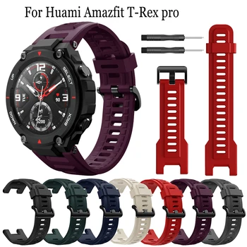 Silikoon Käevõru Rihmad koos vahend Huami Amazfit T-REX Sport käepaela Watchband jaoks Xiaomi Huami Amazfit T-rex Pro Correa