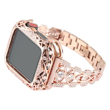 Luksus Teemant rihm Apple watch band 40mm 38mm 6/5/4/3/2/1 iwatch bänd 40 mm 38 mm 42mm 44mm roostevabast terasest käevõru