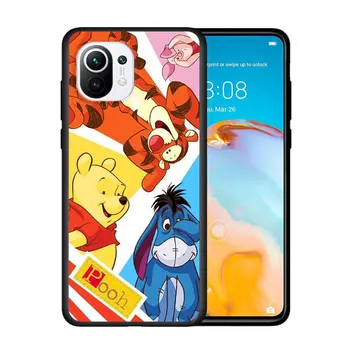 Disney Karupoeg Puhh jaoks Xiaomi Mi 11 10T Lisa 10 Ultra 5G 9 9T SE 8 A3 A2 A1 6X Pro Play F1 Lite 5G Musta Telefoni Puhul