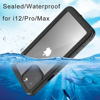 IPhone 12 Pro Max Veekindel korpus Lumi tõend Tolmukindel Ujuda Sukeldumine Telefon Case for iPhone 12Pro 12 11 Pro allveekorpus