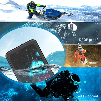 IPhone 12 Pro Max Veekindel korpus Lumi tõend Tolmukindel Ujuda Sukeldumine Telefon Case for iPhone 12Pro 12 11 Pro allveekorpus